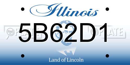 5B62D1 Illinois License Plate