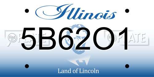 5B62O1 Illinois License Plate