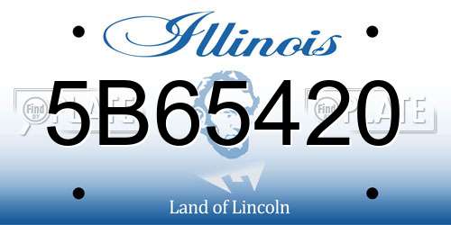 5B65420 Illinois License Plate