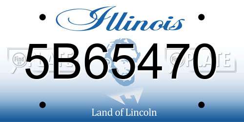 5B65470 Illinois License Plate