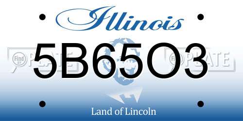 5B65O3 Illinois License Plate