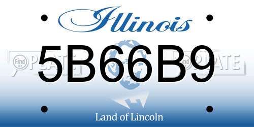 5B66B9 Illinois License Plate