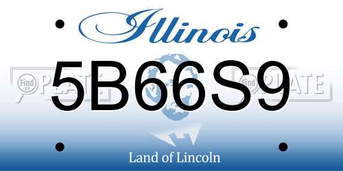 5B66S9 Illinois License Plate