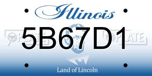 5B67D1 Illinois License Plate