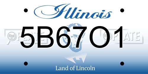 5B67O1 Illinois License Plate