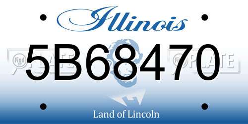 5B68470 Illinois License Plate