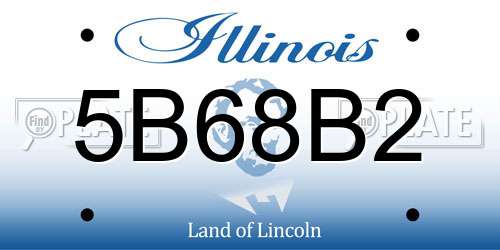 5B68B2 Illinois License Plate
