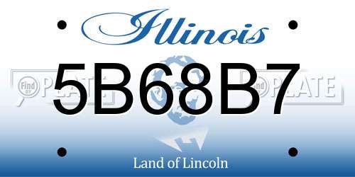 5B68B7 Illinois License Plate
