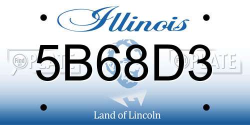 5B68D3 Illinois License Plate