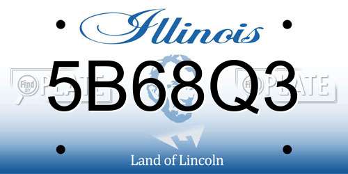 5B68Q3 Illinois License Plate