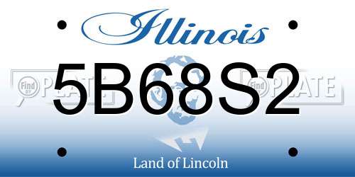 5B68S2 Illinois License Plate