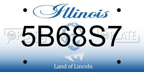 5B68S7 Illinois License Plate