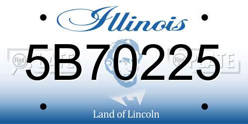 5B70225 Illinois License Plate