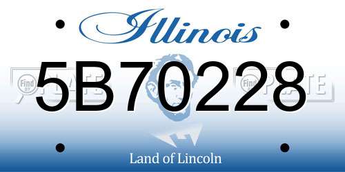 5B70228 Illinois License Plate