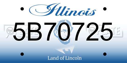 5B70725 Illinois License Plate