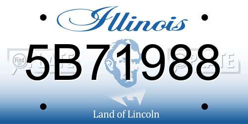 5B71988 Illinois License Plate