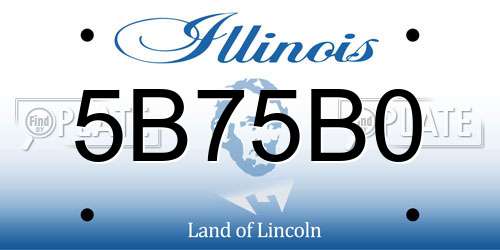 5B75B0 Illinois License Plate