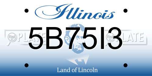5B75I3 Illinois License Plate