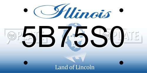 5B75S0 Illinois License Plate