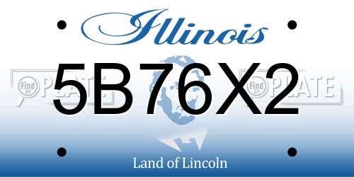 5B76X2 Illinois License Plate
