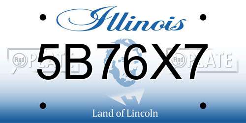 5B76X7 Illinois License Plate