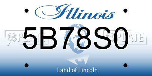 5B78S0 Illinois License Plate