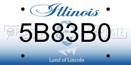 5B83B0 Illinois License Plate