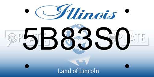 5B83S0 Illinois License Plate