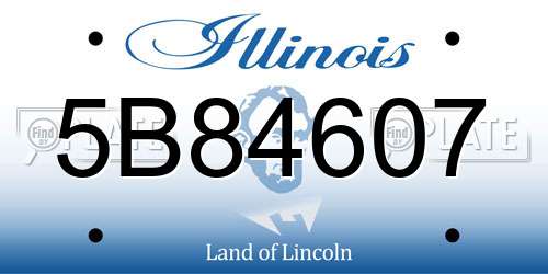 5B84607 Illinois License Plate