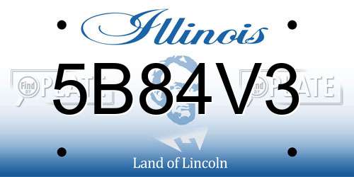 5B84V3 Illinois License Plate