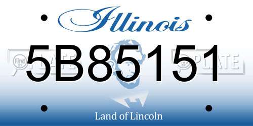 5B85151 Illinois License Plate