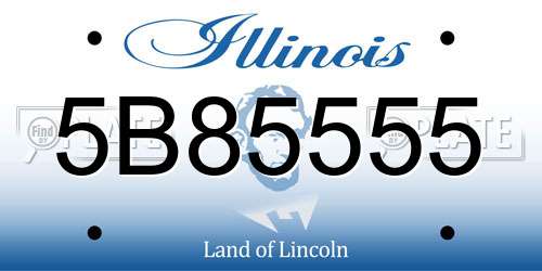 5B85555 Illinois License Plate