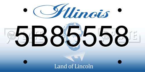 5B85558 Illinois License Plate