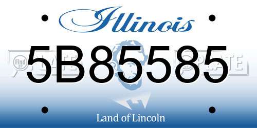 5B85585 Illinois License Plate
