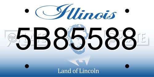 5B85588 Illinois License Plate