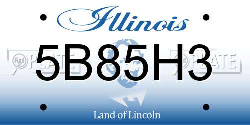 5B85H3 Illinois License Plate