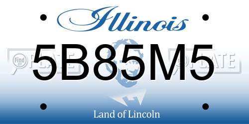 5B85M5 Illinois License Plate