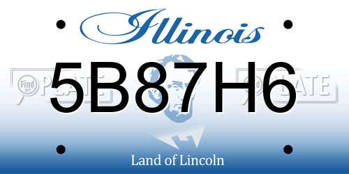 5B87H6 Illinois License Plate