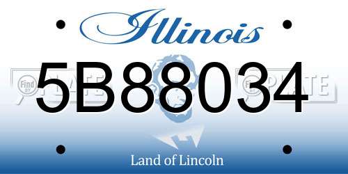 5B88034 Illinois License Plate