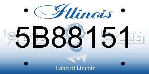 5B88151 Illinois License Plate