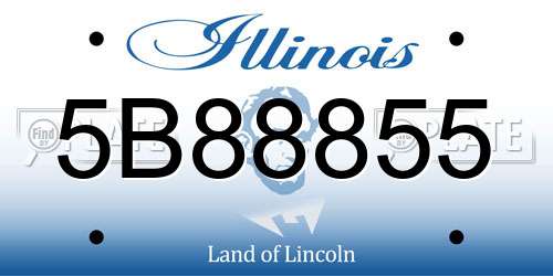 5B88855 Illinois License Plate