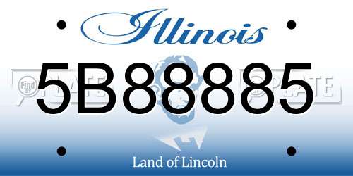 5B88885 Illinois License Plate