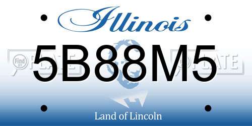 5B88M5 Illinois License Plate