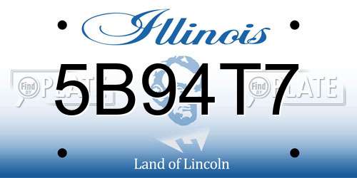 5B94T7 Illinois License Plate