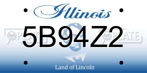 5B94Z2 Illinois License Plate