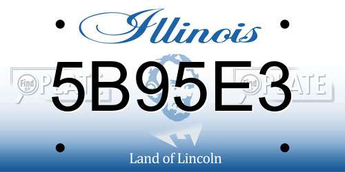 5B95E3 Illinois License Plate