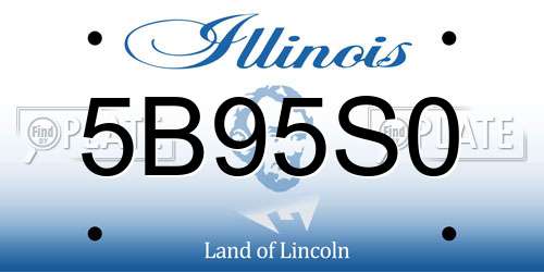 5B95S0 Illinois License Plate