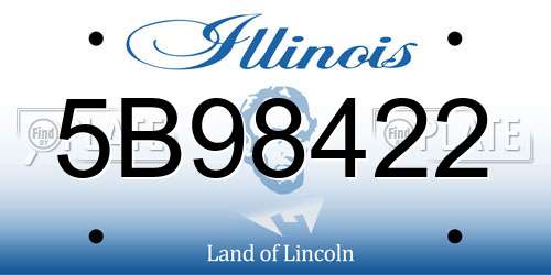 5B98422 Illinois License Plate