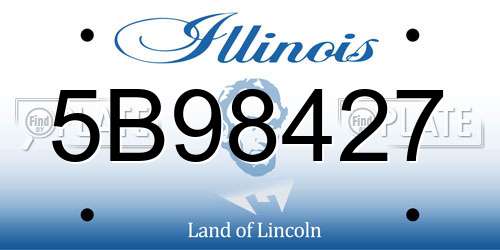 5B98427 Illinois License Plate
