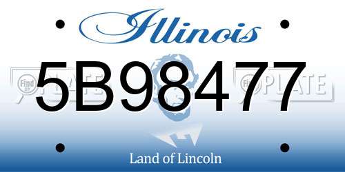 5B98477 Illinois License Plate